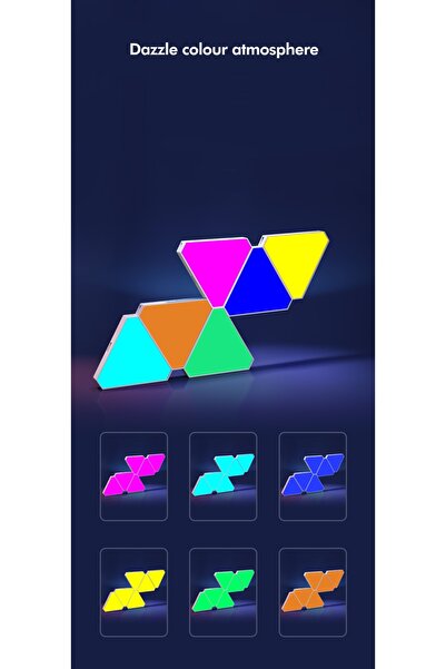 Generic Triangle LED Smart Wall Lights RGB Remote Tuya APP Control Night Light Bedroom Gaming Room 12 Pack