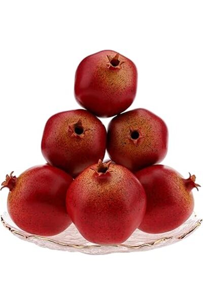 Generic Meiwlong 6pcs Fake Pomegranate Home Kitchen Decoration Lifelike Realistic Simulation Artificial Frui