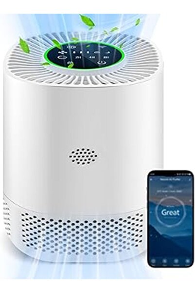 Generic جهاز تنقية الهواء الذكي Necomi للمنزل وغرفة النوم، مع خاصية WiFi الذكية والتحكم من Alexa، وشاشة عرض PM2.5، وجهاز H13 HEP 3 في 1