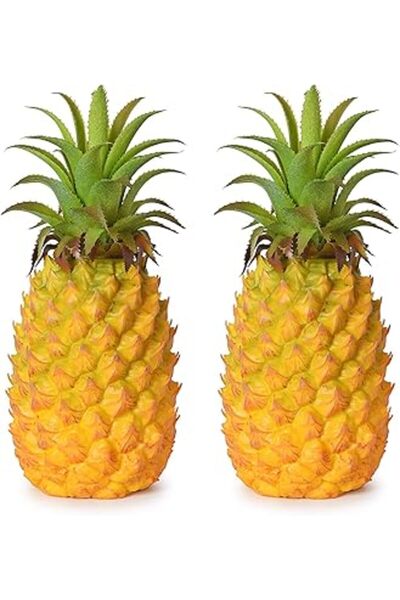 Generic Lvydec 2 Pack Artificial Pineapple, Realistic Artificial Fruit Fake Pineapple for Home Cabinet Table