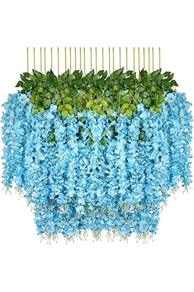 Generic Beauenty 12pcs Artificial Silk Wisteria Vine,Ratta Silk Hanging Flower,3.7 Feet/Long Artificial Wist