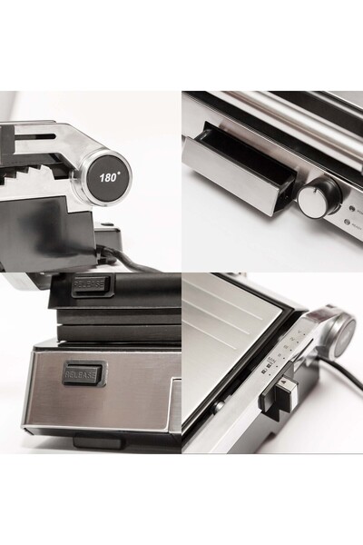 Muller Koch Contact Grill 2000W – 180° BBQ Mode, Adjustable Temp, Removable Plates & Drip Tray, MK-6025