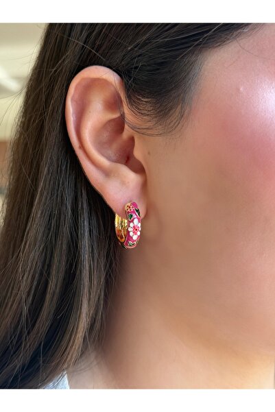Twinssis Accessories Mineli Daisy Model Hoop Earrings