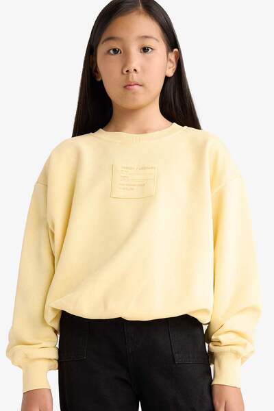 DeFacto Girl's Oversize Wide Fit Crew Neck Printed Sweatshirt G2460A825Wn