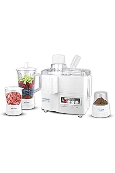 Generic خلاط عصير سوناشي SJB-309 4 في 1 [أبيض] محرك نحاسي 600 واط، سرعتان، 3 ...