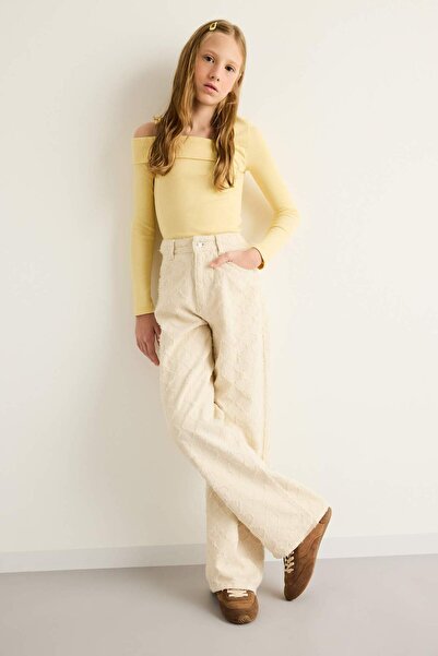 DeFacto Girls' Baggy Fit Twill Pants G1621A825Au