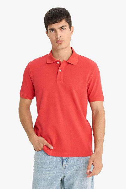 DeFacto Regular Fit Polo-Kragen Piqué Kurzarm-T-Shirt E9504AX25SM