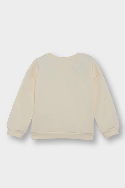 DeFacto Kız Bebek Bisiklet Yaka Balerin Baskılı İçi Yumuşak Tüylü Sweatshirt E8927A525AU