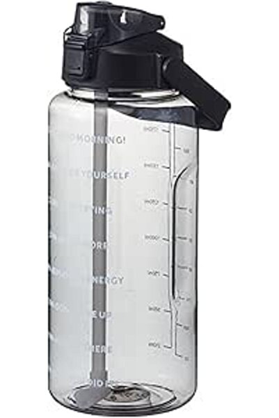 Generic Ogetok 2L Large Water Bottle Black Half Gallon Water Jug, 68oz /2 Liter Sports Gym Drink Container,
