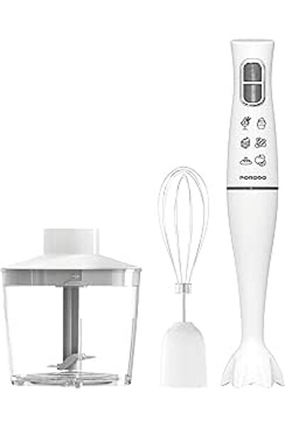 Generic خلاط يدوي بورودو لايف ستايل للطعام بقوة 300 واط، مفرمة ومضرب، شفرات عالية الأداء، وعاء سعة 500 مل