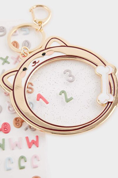 DeFacto Women's Dog-Themed Letter Charm Keychain G1016Axns