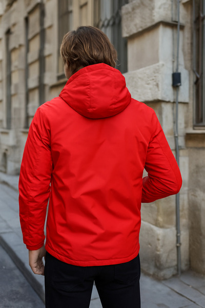 comstar Ανδρικό στενό κόκκινο αντιανεμικό και αδιάβροχο με επένδυση από βελούδινη γούνα