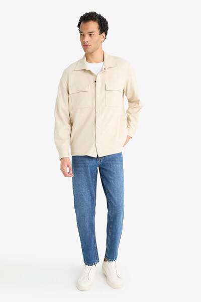 DeFacto Regular Fit Twill Long Sleeve Shirt E7689Ax25Au