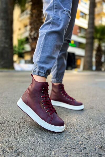Zerenyus Between Premium Men's Boots Burgundy