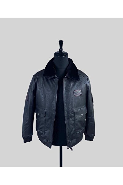 han deri giyim PİLOT Hakiki Deri Erkek Bomber Mont