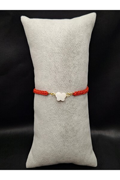 Han Ticarethane Butterfly Model Natural Stone Macrame Bracelet