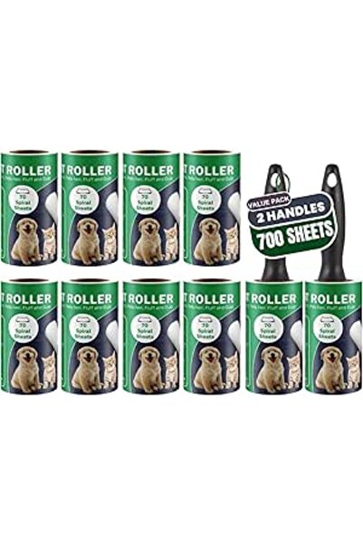 Generic بكرة إزالة الوبر من هامبروز (700 ورقة بمقبضين) فرشاة إزالة شعر الحيوا...