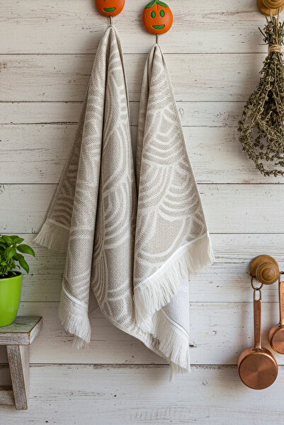 ROVAOS طقم مناشف حمام ومطبخ من فييرا مكون من قطعتين مقاس 40×70 سم - مناشف يد ...