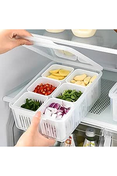 Generic NALACAL Food Storage Containers with Lids Airtight, Scallion Preservation Box Fridge Fresh-Keeping C