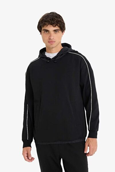 DeFacto Boxy Fit Kapüşonlu Baskılı Sweatshirt E9330AX25AU