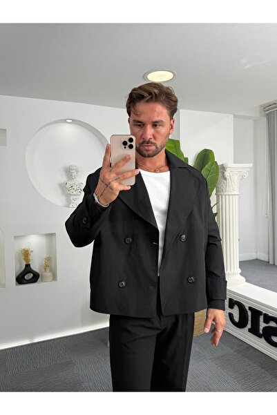 UTTBASİC EKS Crop Fit Kruvaze Trençkot