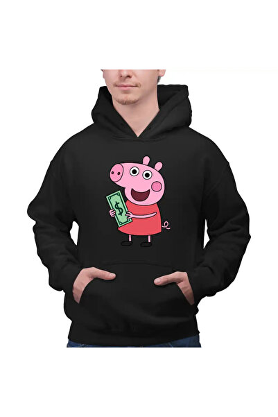 OEM Ανδρικό Φούτερ με Κουκούλα Peppa Pig Money Dollars