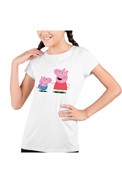 OEM Παιδικό T-shirt Peppa Pig και George Pepa για κορίτσια