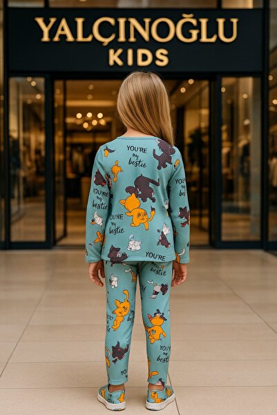 Yalçınoğlu Kids Set de pijamale pentru fete I Îmbrăcăminte confortabilă pentru acasă cu mâneci lungi I Bumbac - Set moale pentru fete