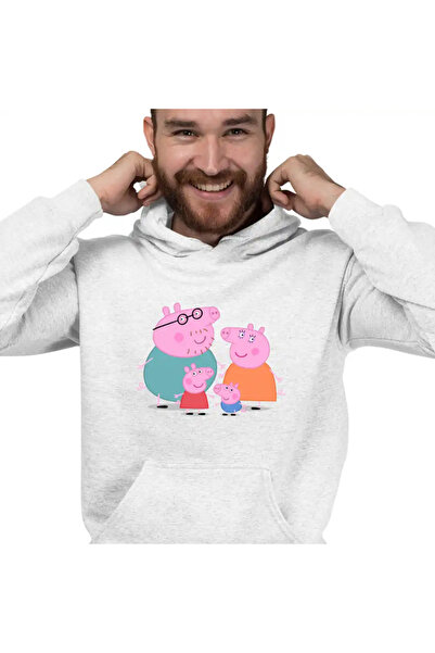 OEM Ανδρικό Φούτερ με Κουκούλα Peppa Pig Family