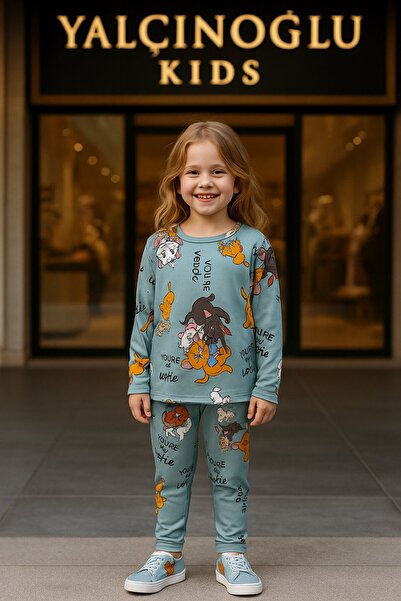Yalçınoğlu Kids Set de pijamale pentru fete I Îmbrăcăminte confortabilă pentru acasă cu mâneci lungi I Bumbac - Set moale pentru fete