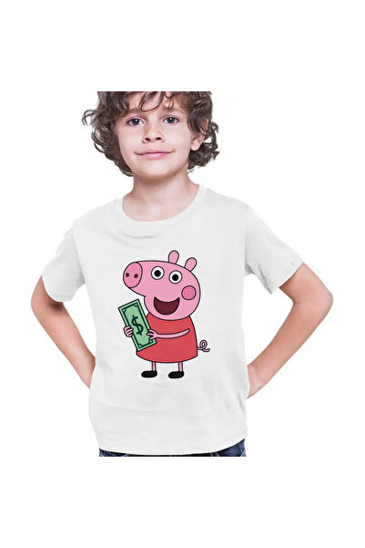 OEM Παιδικό T-shirt Peppa Pig για αγόρια με θέμα τα χρήματα