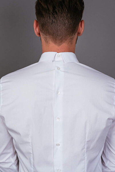 Dragos Prioteasa WHITE SHIRT WITH BUTTONS ON THE BACK