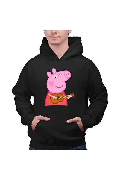 OEM Ανδρικό Φούτερ με Κουκούλα Peppa Παίζει Κιθάρα