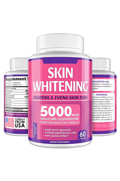 Skin حبوب تبييض الجلوتاثيون - 60 كبسولة 5000 ملغ جلوتاثيون