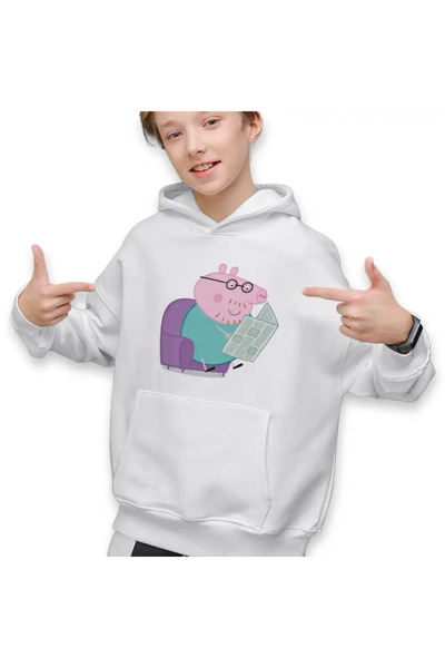 OEM Hanorac Copii Baieti Tata Purcelusa Peppa Citeste Ziarul