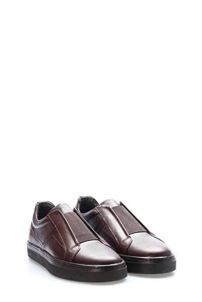 TUGERDİ Brown Inside Out Genuine Leather Elastic Rubber Sole Quality Men's Casual Shoes Tg09819