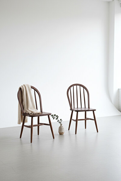 Woodenbend Milena Ceviz Rengi Kayın Ağacı Sandalye 2’li Set – İskandinav Mode...