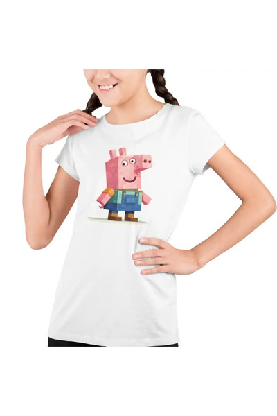OEM Tricou Copii Fete Purcelusa Peppa Pig Minecraft Roblox