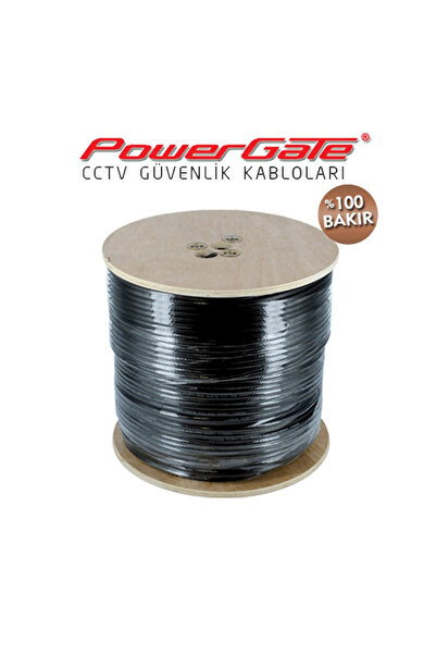 Powergate خارج 500 متر، 2+1 (2x0.50+0.33) 100% نحاس، كابل أمان CCTV خارجي