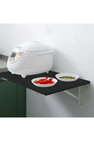 Modern home Wall-Mounted Folding Table & Desk – Black Finish 80x50 cm Space-Saving Design