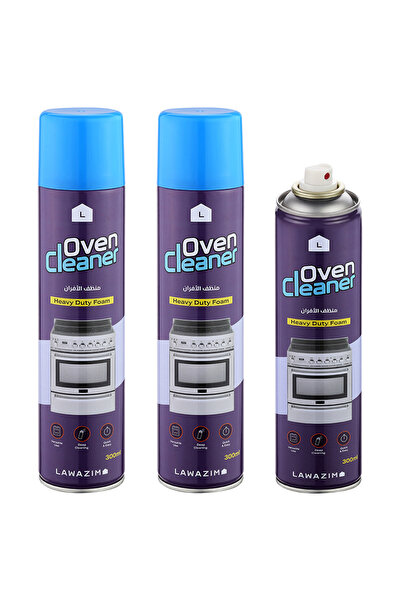 Lawazim Oven Cleaner Spray Set of 3 - Fume Free Degreaser for Grease Grime Burnt Food and Stains