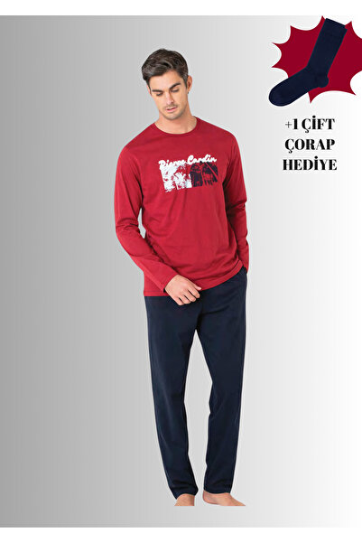 Pierre Cardin Σετ πιτζάμες από 100% βαμβάκι με μακρύ μανίκι και ίσιο πόδι (με...