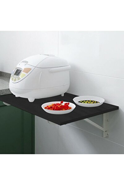 Modern home Wall-Mounted Folding Table & Desk – Black Finish 60x30 cm Space-Saving Design