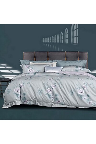 Ferrucci Frochi Light Green Multicolor Print Duvet Set King, Double 6 Piece Set