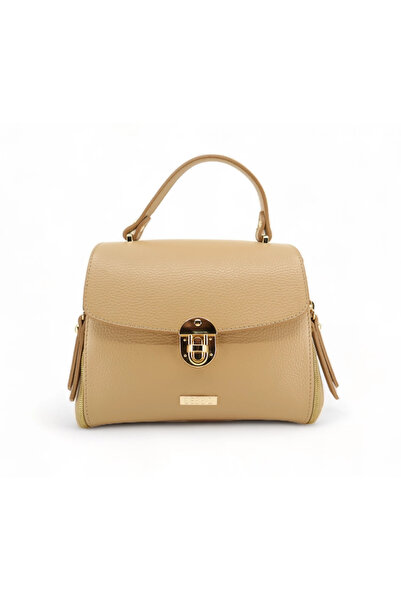 BESSO Giornata Chic Beige genuine leather handbag