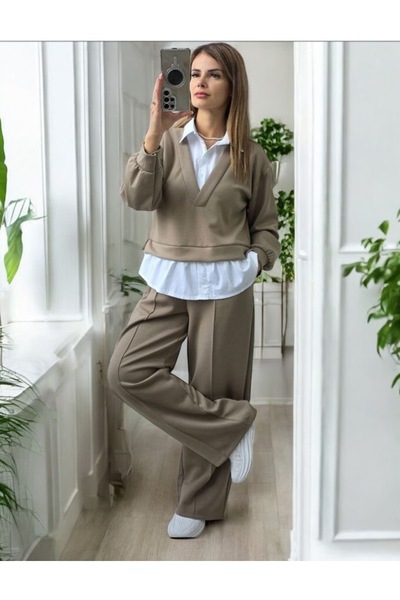 styleFlex 2-piece suit with shirt collar