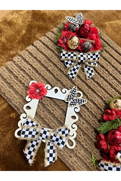 Marrone “Kapı Önü Paspas (70×40) ve Çelenk (30×30) Takımı Kaymaz Paspas Priz Çerçevesi 3'lü Set