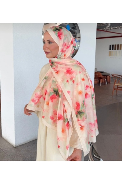 MODA Salmon Pink Soft Cotton Shawl.Mena Series