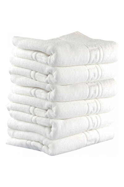 Kotonia Home Set prosoape de hotel (6 bucăți) - bordură grecească Jacquard, 30x50 cm, 100% bumbac, alb