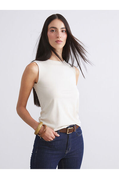 LC Waikiki Beige Crew Neck Women's Tank Top